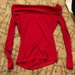 Elegant Red Off-Shoulder Top